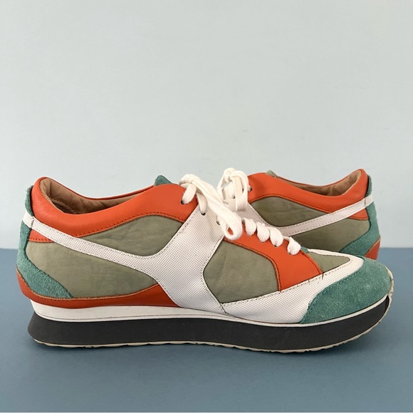 MM6 Maison Martin‎ Margiela Neo Colorblock Low Top Green Orange White Sneakers - Picture 3 of 8